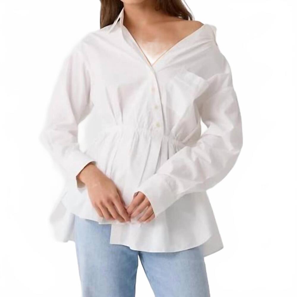 NEW ROSIE ASSOULIN falling off the shoulder top in white